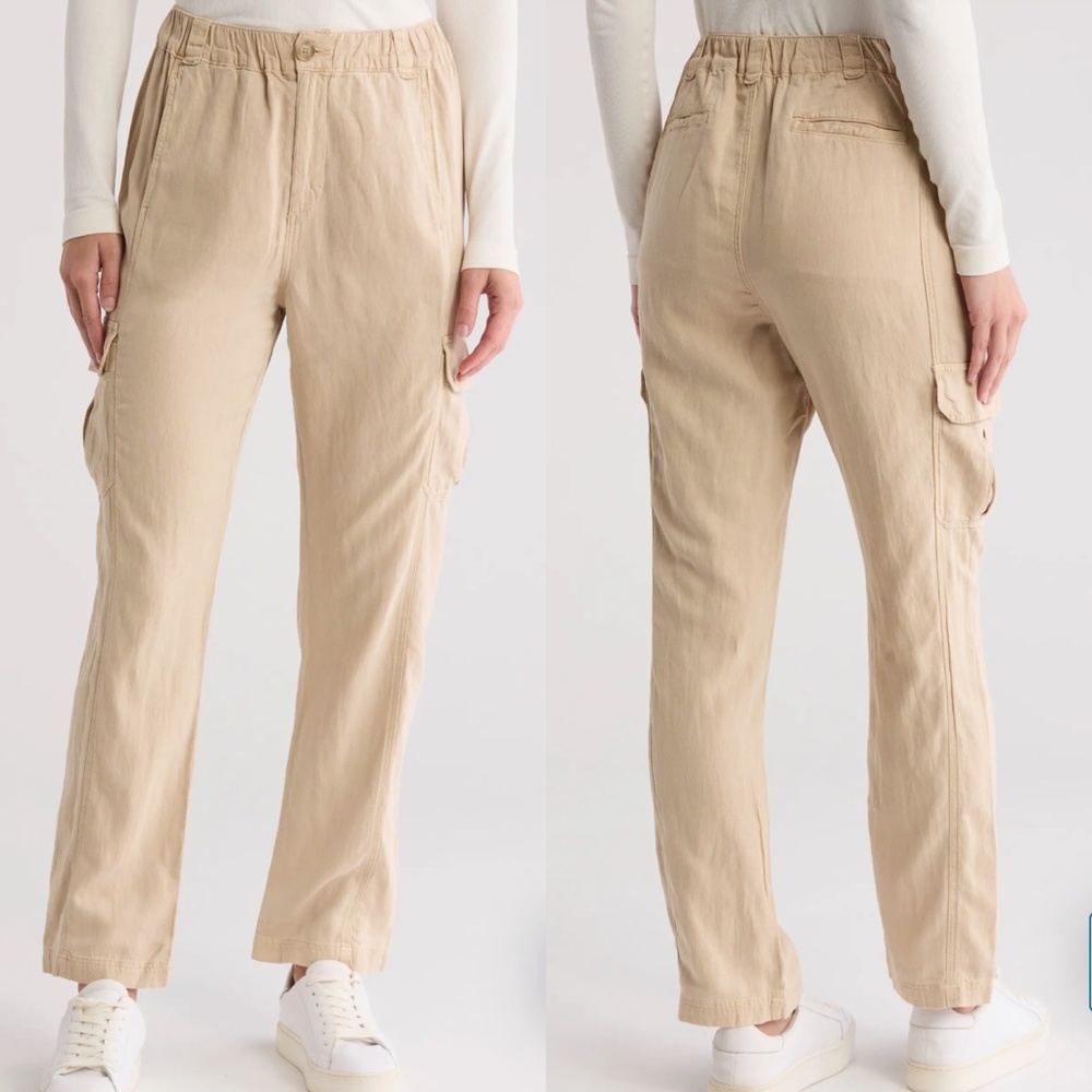 Faherty Arlie day cargo pants safari color elastic waistband utility vibe size M
